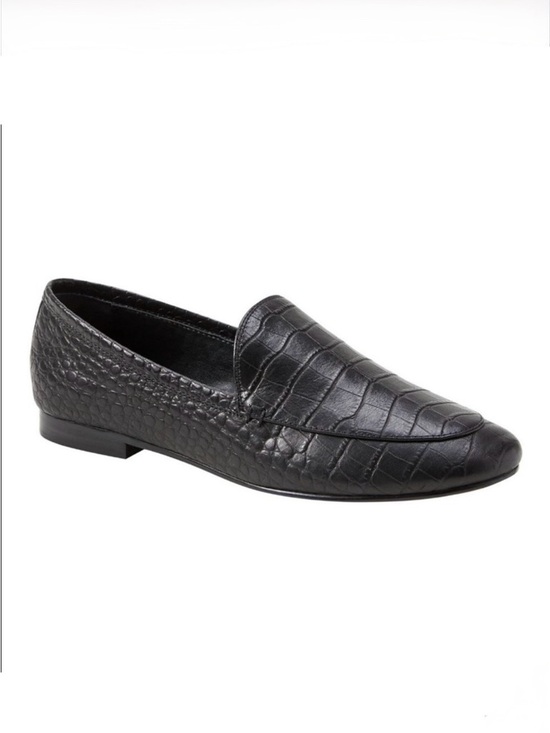 Banana Republic Shoes - Banana Republic Demi Black Croc Leather Loafers Slip On Smoking Slipper Flats